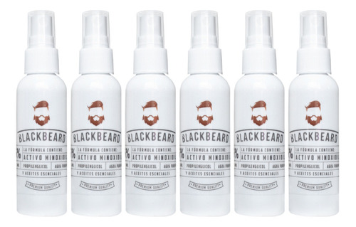 Minoxidil Al 5% Blackbeard Adicionado Con Cafeína 6 Piezas