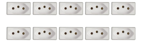 Kit Com 10 Modulo Tomada 2p+t 10a 250v Branco Tramontina Liz