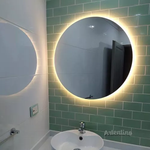 heroico Excretar Curiosidad Lampara Luz Led Pared Espejo 4 Mm Baño 60 Cm Redondo Moderno