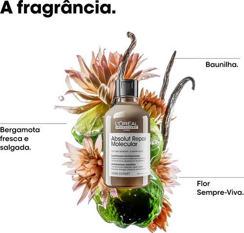 Kit Absolut Repair Molecular Loreal Shampoo 300ml + Mascara