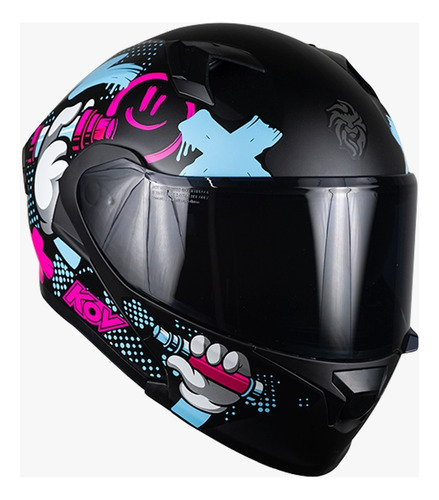 Casco Abatible Para Moto Kov Furia Tagger Morado Mate Color Violeta Tamaño del casco S (54-55 cm)