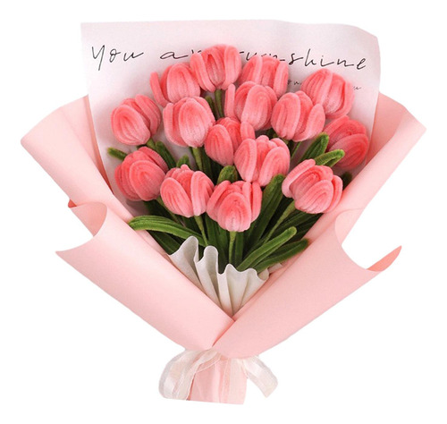 Ramo De Tulipanes Con Flores De Simulación De Felpa Para