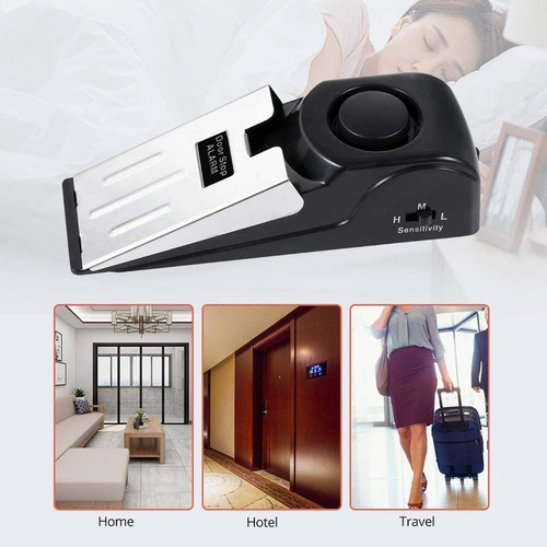 Gpp 2 Piezas Tope De Puerta Alarma 120 Db Cuña De Tope De