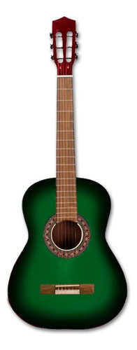 Guitarra criolla clásica Midiplus Clásica con funda para diestros verde brillante