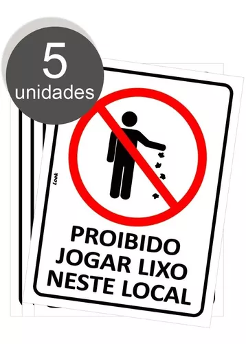 Placa Sinalização Jogue Lixo no Lixo - Look Placas de Sinalização