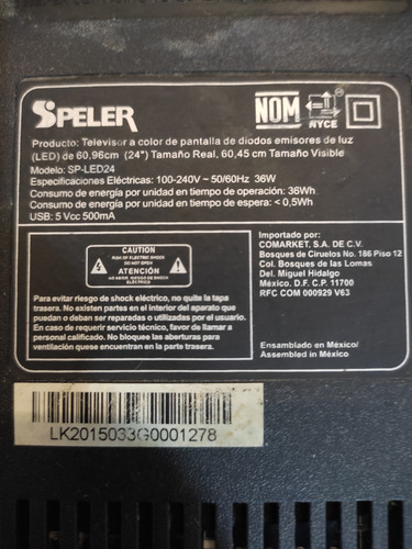 Pantalla Speler Spled24 Para Piezas O Refaccion (Usado)
