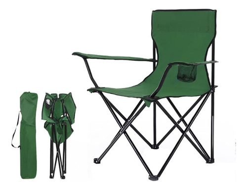 Silla Plegable Verde Con Funda 50 X 50 X 80 Cm