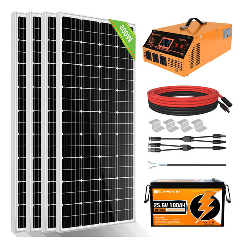 Kit Panel Solar Kwh Para Casa Hogar Panele Inversor Todo