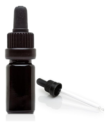 Botella De Vidrio Uv Negra 100ml Con Tapa Cuentagotas