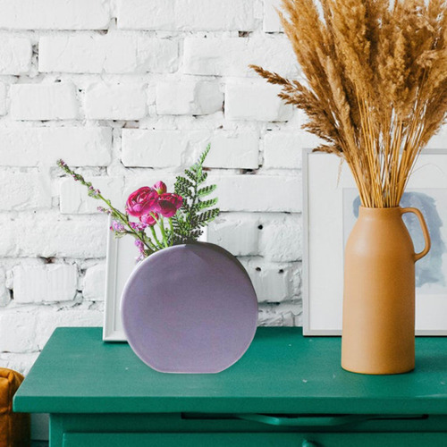 Florero De Cerámica, Florero De Brotes, Ramo De Tallo, Mesa