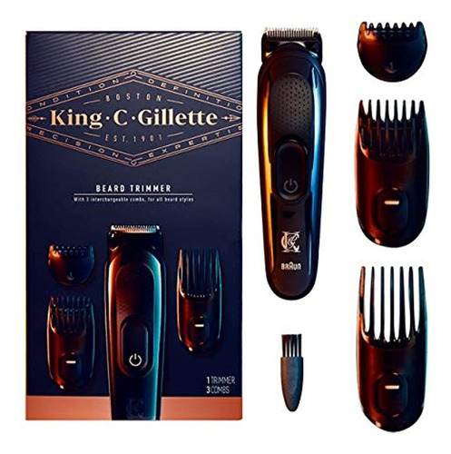 Kit De Recortadora De Barba Para Hombre Con 3 Peines