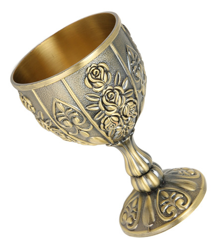 Copa De Vino Grabada En Relieve, Diseño De Flores Vintage De