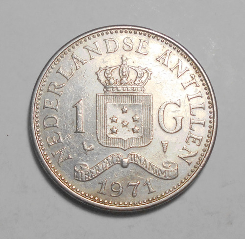 Antillas Holandesas Escaso 1 Gulden 1971 - Km#12  Excelente 