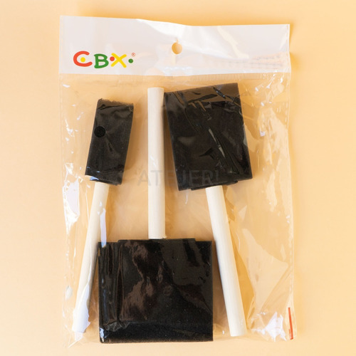 Imagen 2 de 6 de Pincel Espátula De Goma Espuma Cbx X 3 Unidades Surtidas