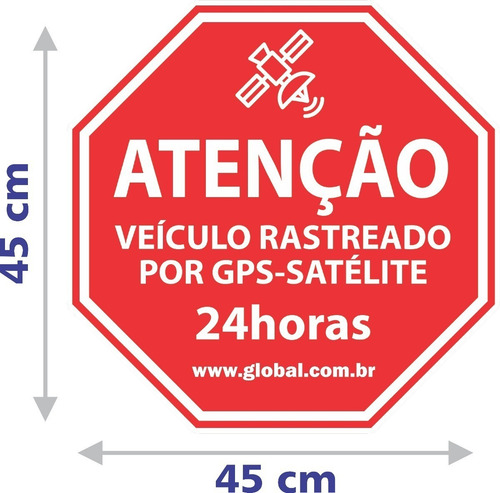 Adesivo Veículo Rastreado Satélite Caminhão Placa Rastreador