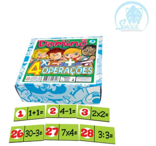 Dominó Das 4 Operações - Com 28 Peças (caixa Cartonada)