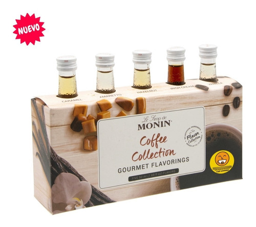 Pack Jarabes Saborizantes Coffee Colection Monin, 5 Sabores