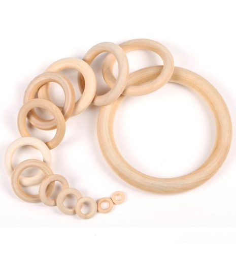 Argollas Madera 8 Cm Pack 5 Unidades
