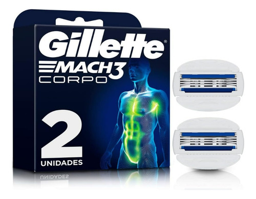 Gillette Mach3 Cuerpo 2 Cartuchos Para Afeitar El Cuerpo