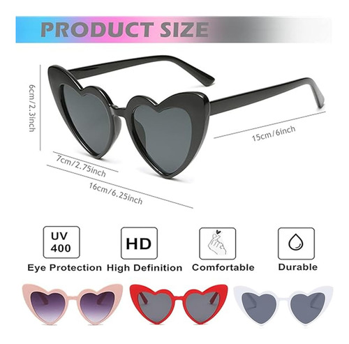 Gafas De Sol Clásico Con Forma De Corazón,protección 4