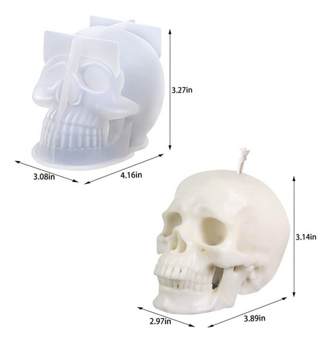 2 Velas De Calavera 3d Para Hacer Moldes Velas De Halloween