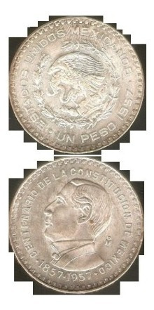 Moneda Peso Juarez Plata Ley .100