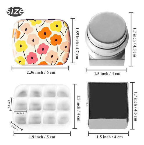 Mini Caja De Hojalata Portátil, Paleta De Acuarela Vacía, 12