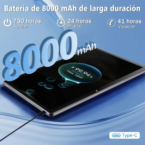 Tablet 10.1'' Pad Hd Android 4+128 Gb Memoria Dual Sim Wifi