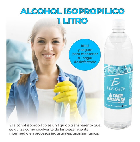 Alcohol Isopropílico 100% Puro 1 Litro Ele-gate