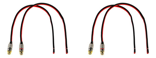 4x 14 Awg Speaker Wire With Phono Rca Female, 2 Channel