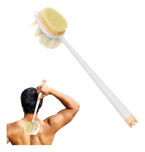 Espalda, Cepillo Baño Con Mango Largo, 2 En 1, Cerdas Suaves