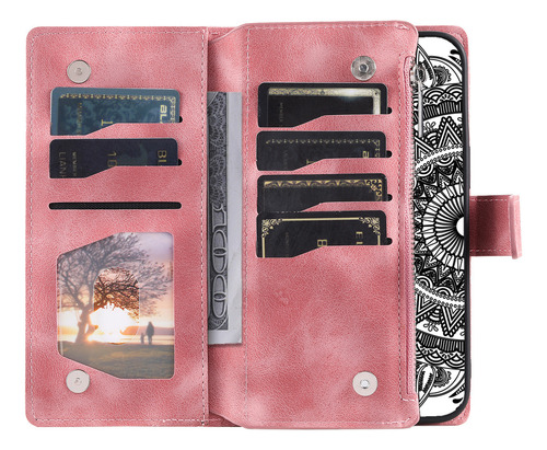 Funda Tipo Libro De Piel Con Tapa Para Tarjetas Tipo Cartera