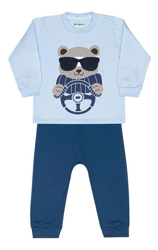 Pijama Infantil Dedeka Moletinho Flanelado Passos Menino