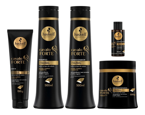 Haskell Cavalo Forte Kit Força E Brilho 5x1 completo