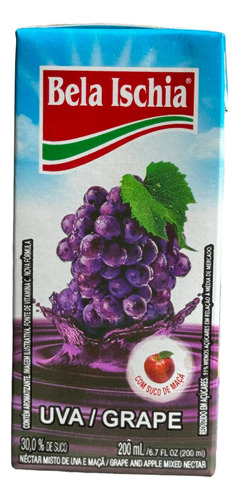 Suco Bela Ischia Pronto De Uva 200ml Pack Com 12 Unidades