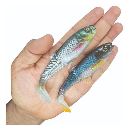 2 Señuelos De Pesca Suaves Hiper Realista De 12cm 