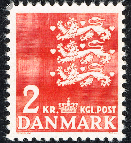 Antiguo Sello 2 Kr Kgl Post Danmark