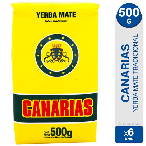 Yerba Canarias Mate Sabor Tradicional 01mercado - Pack X6