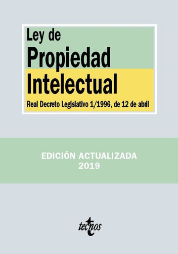 Ley De Propiedad Intelectual, De Editorial Tecnos. Editorial Tecnos, Tapa Blanda En Español
