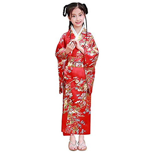 Disfraz De Geisha Japonesa Niñas, Kimono De Flor De Ce...
