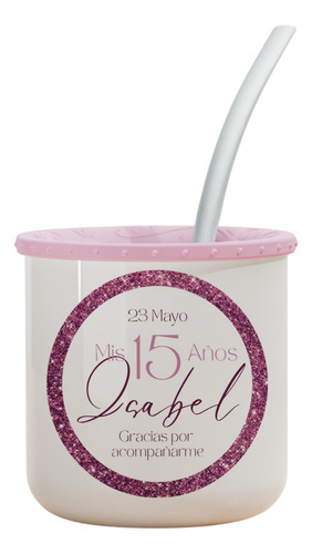 Mates De Plástico Encastrables Personalizados Souvenir Mate Blanco Mis Quince Part 1