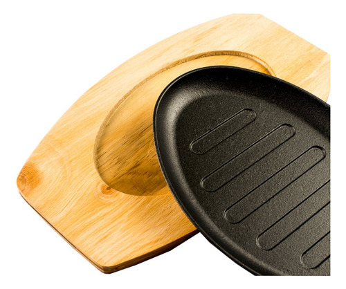 Chapa Teppan Oval P/ Servir Pratos Japoneses 23x16cm
