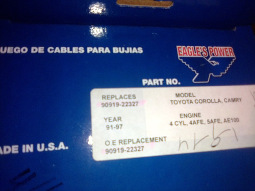 Juego De Cables Para Bujías 90919/toyota Corolla Camry