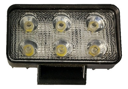 Faro Auxiliar Rectangular Blanco 6 Led 3  12-24v Auto Moto