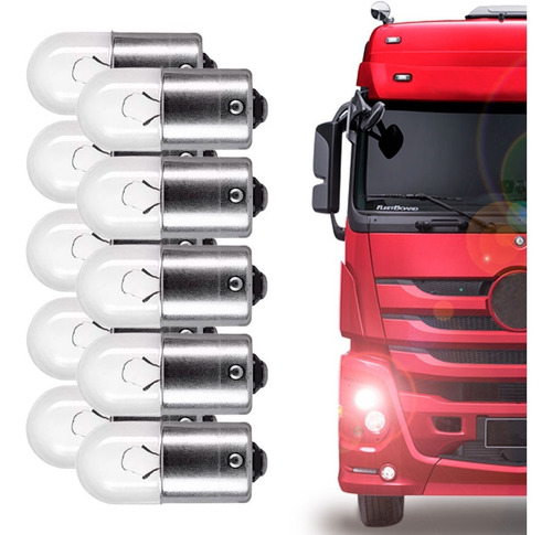 10 Lâmpada Caminhão Standard R10w 24v Ba15s Sinalização