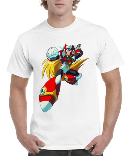 Camisas Para Hombre Blancas Megaman Gamer Diseños Únicos 