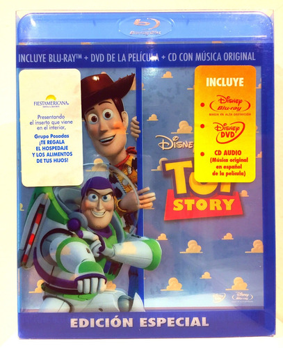 Toy Story Set De Lujo Bluray Dvd Y Cd Nuevo Original 