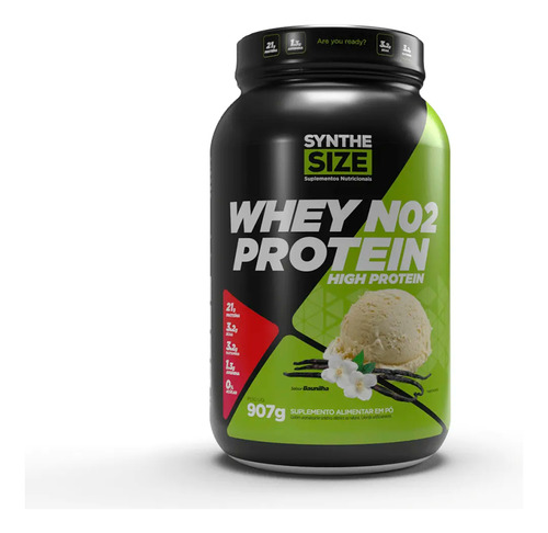 100% Whey Protein No2 Pote 907g Synthesize Sabor Baunilha