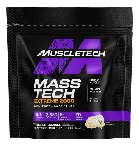 Mass Tech Xtreme 2000 6 Lb Muscletech Ganador Masa Muscular Vainilla Milkshake