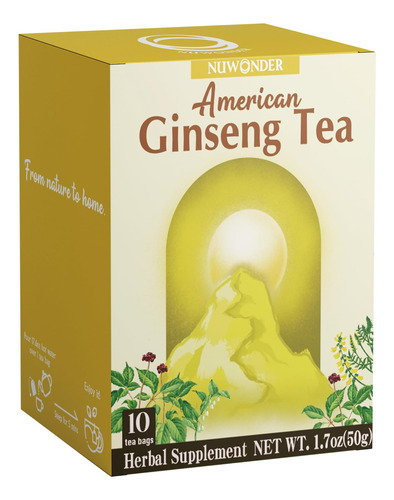 Nuwonder Te De Ginseng Americano, Todo A Base De Plantas, Au